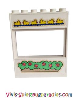 Lego Duplo Wand 2 x 6 x 6 mit 3 Schränken mit Enten  und enten Sticker (6401) weiß